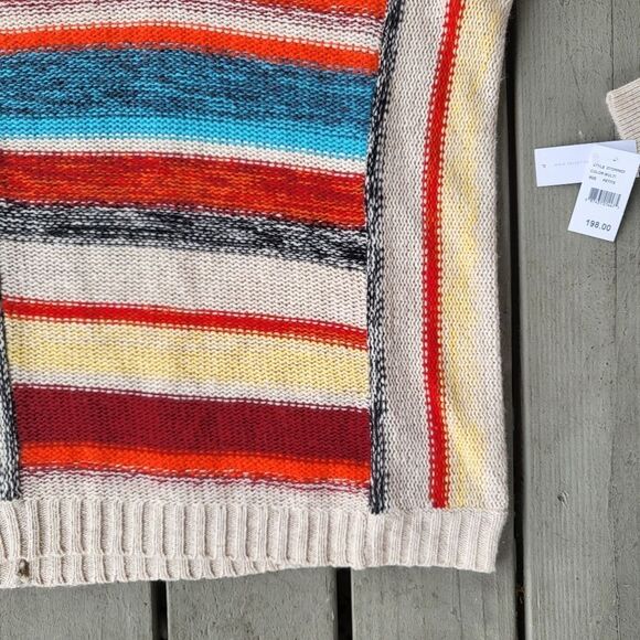 Velvet by Graham & Spencer Pullover Sweater Ribbed Knit V-Neck Multicolor Petite - Picture 3 of 8